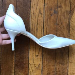 COS white leather d’orsay pumps